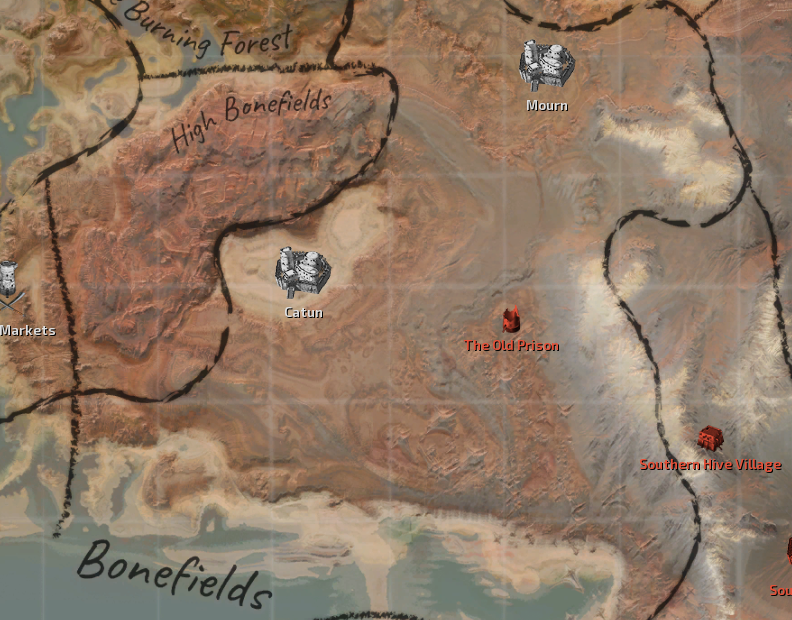 Bonefields Map Locations